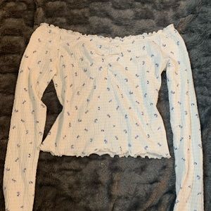 long sleeve off the shoulder top